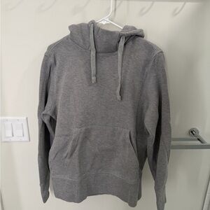 Gray Hooded Sweatshirt Calf Neck Banana Republic